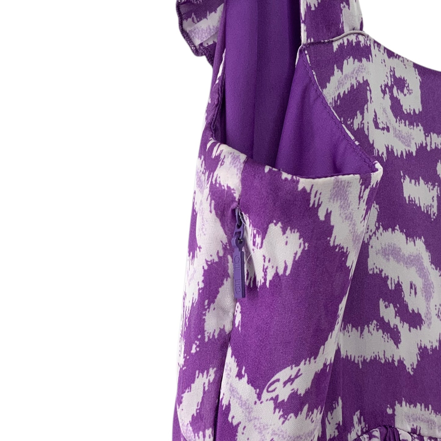 Carolina Herrera Purple and White Frill Dress