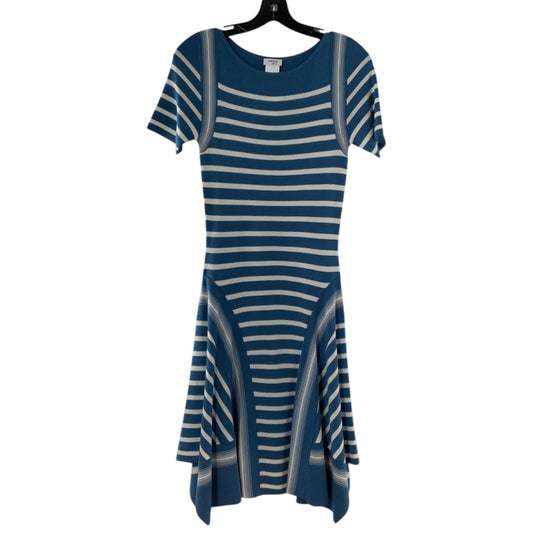 Akris Punto Blue and White Striped Flowy Fitted Dress