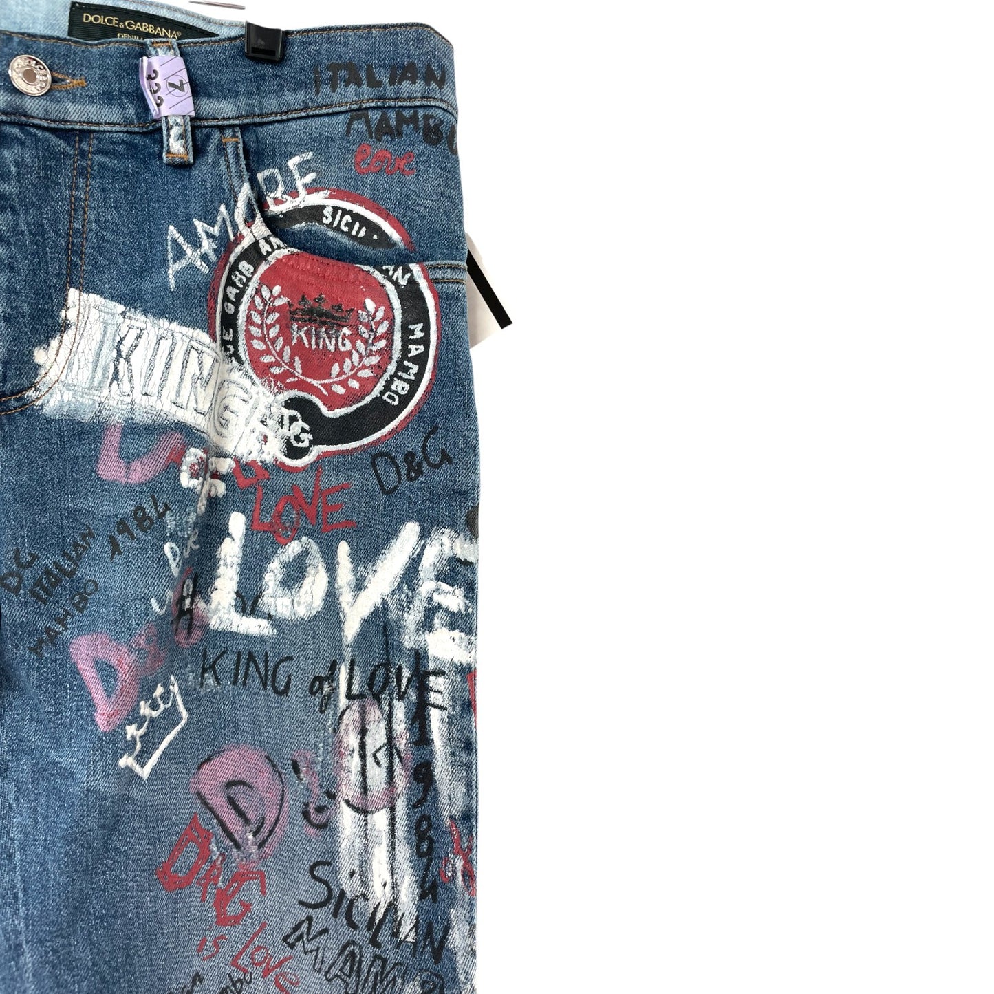 Dolce & Gabbana Graffiti Painted Jeans