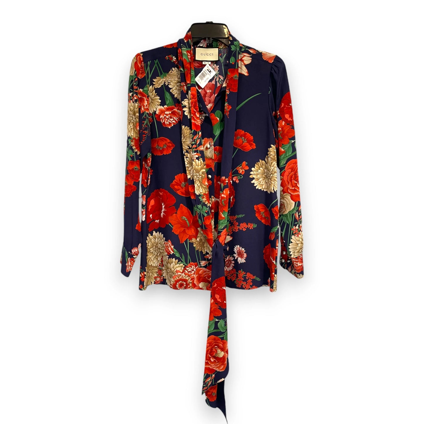 Gucci Blue Floral Blouse Reddz Trading