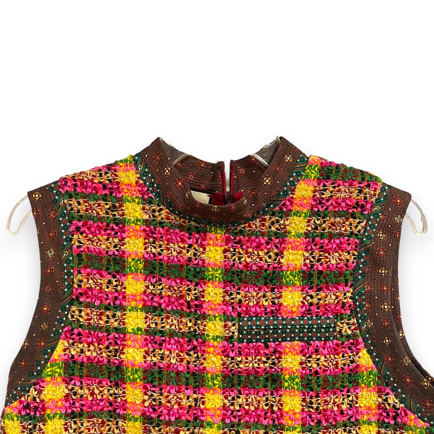Gucci Neon Plaid Tweed Dress Reddz Trading