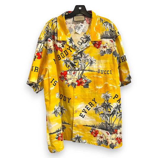 Gucci Yellow Hawaiian Shirt Men