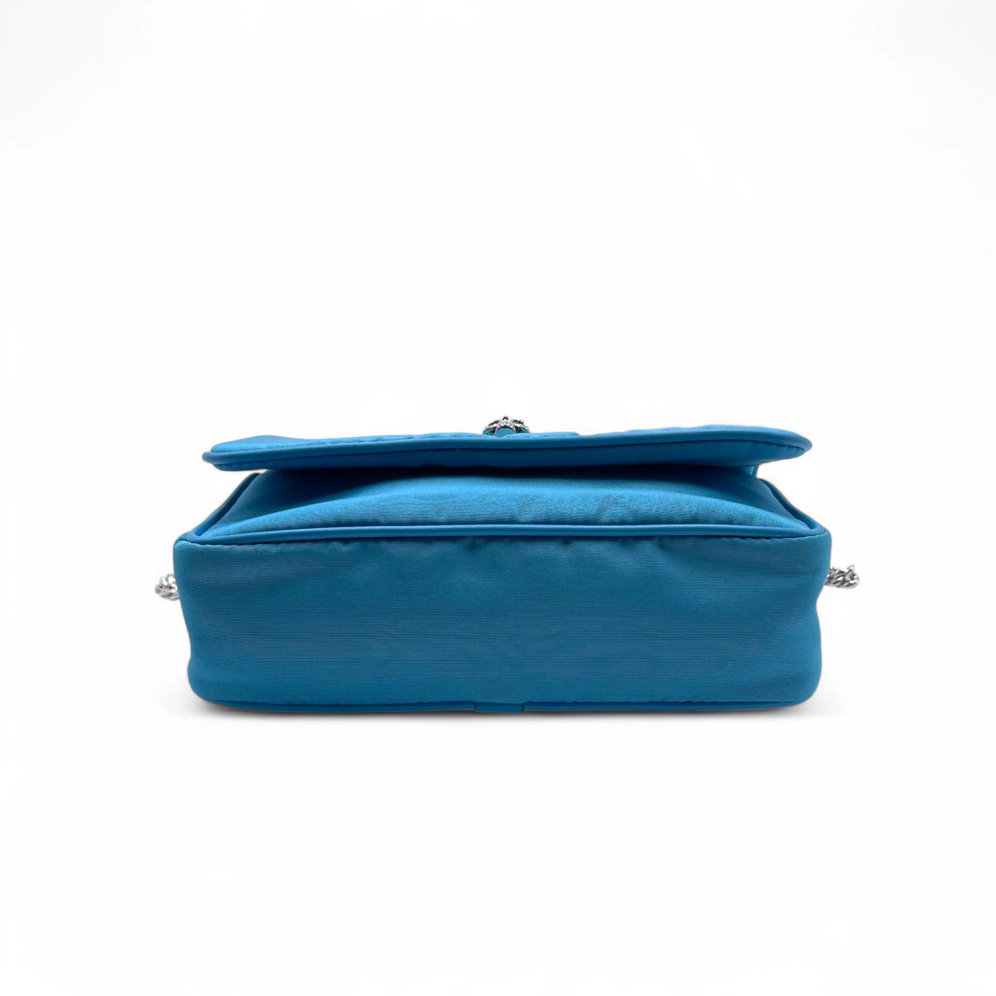 McQueen Skull Blue Nylon Crossbody Bag