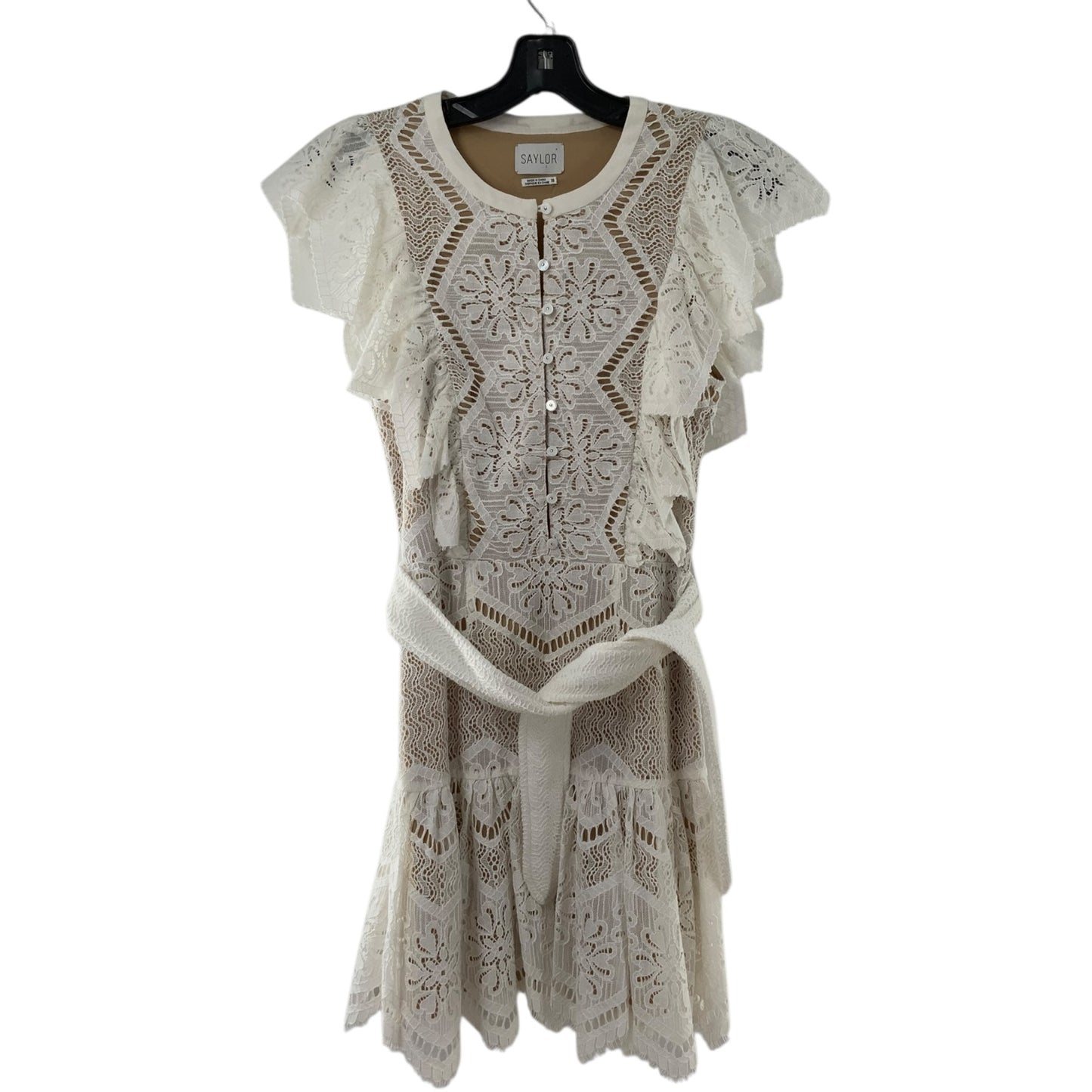 Sailor Nude and White Lace Dress