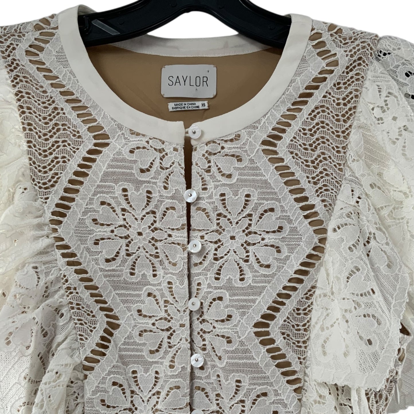 Sailor Nude and White Lace Dress