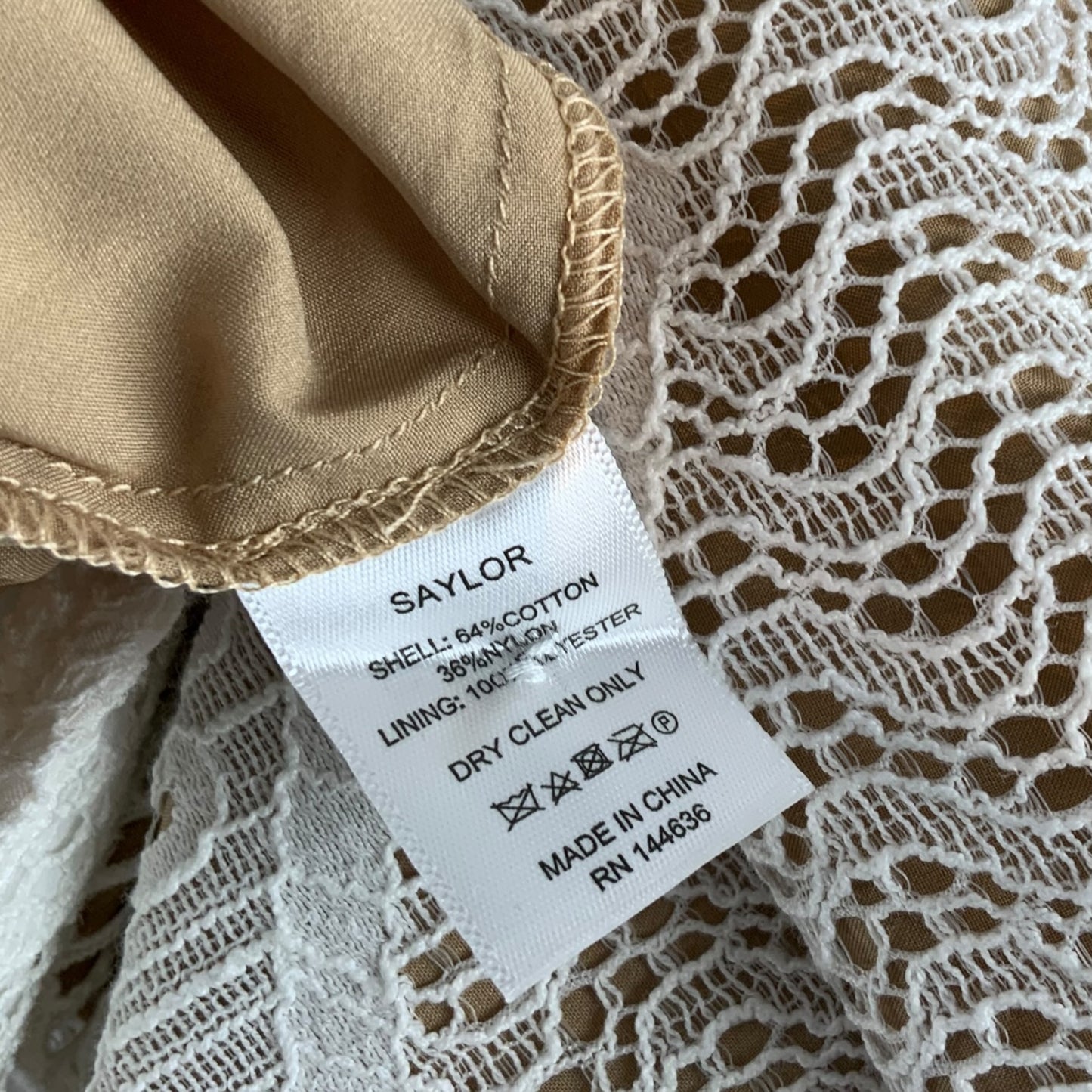 Sailor Nude and White Lace Dress