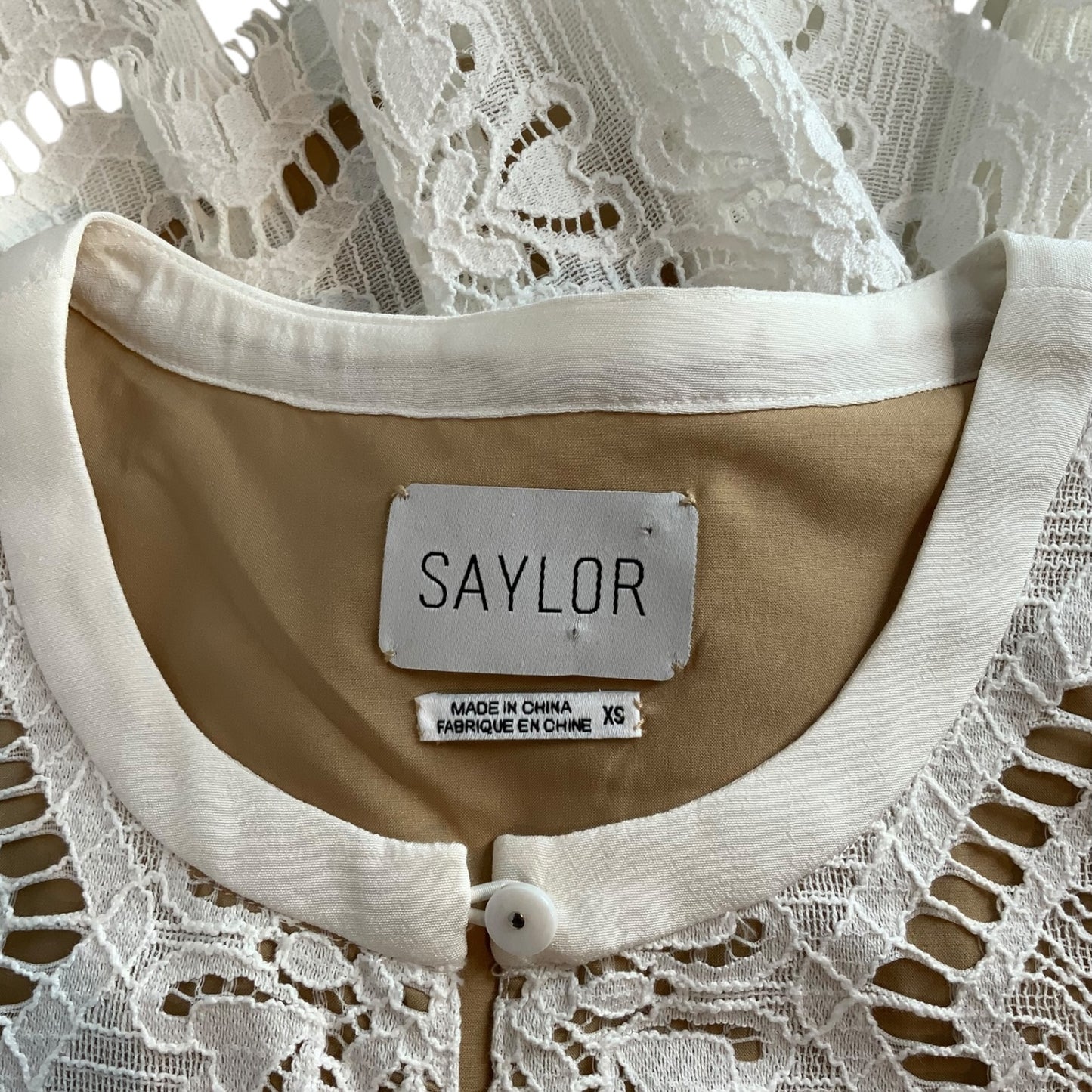 Sailor Nude and White Lace Dress