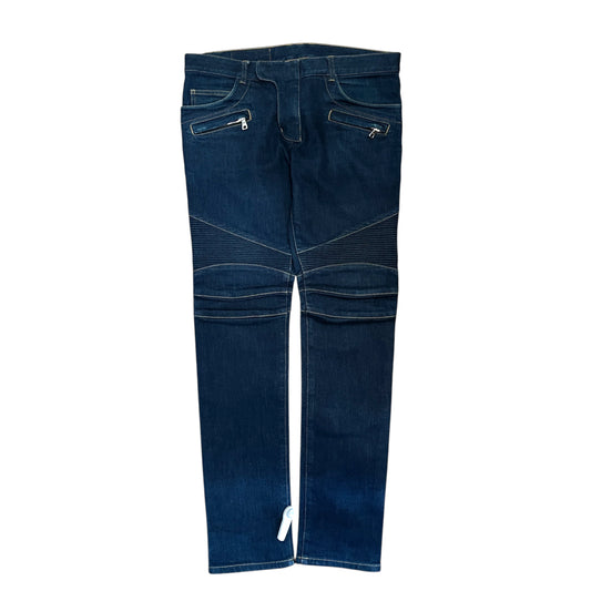 Balmain Distressed Biker Denim