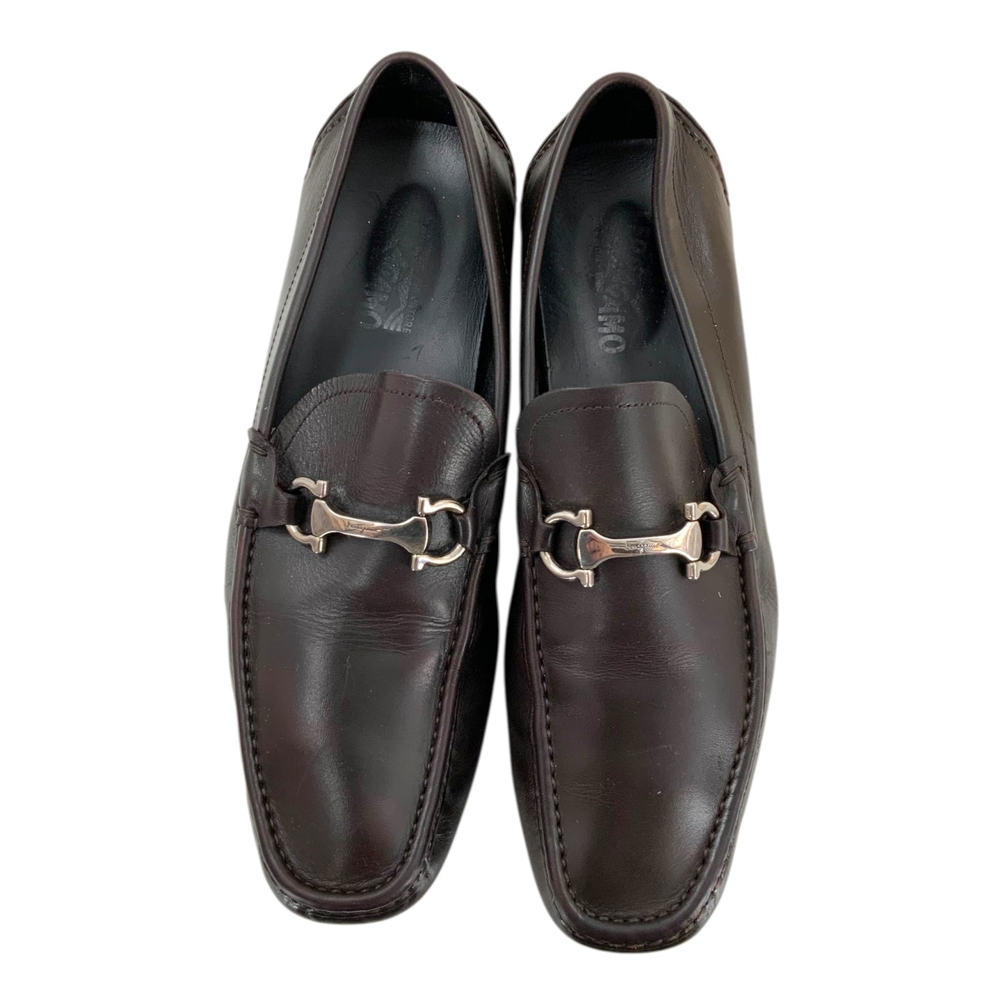 Salvatore Ferragamo Black-Brown Driver Shoes
