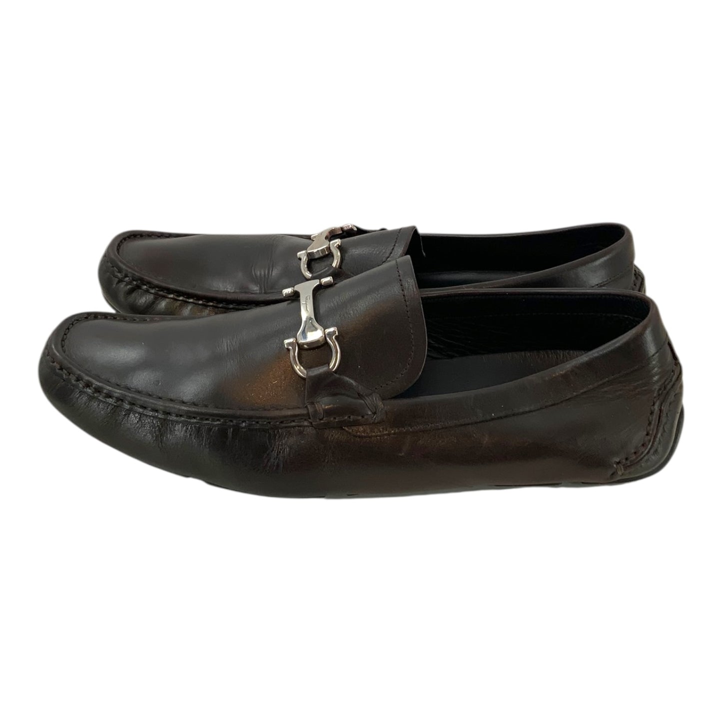 Salvatore Ferragamo Black-Brown Driver Shoes