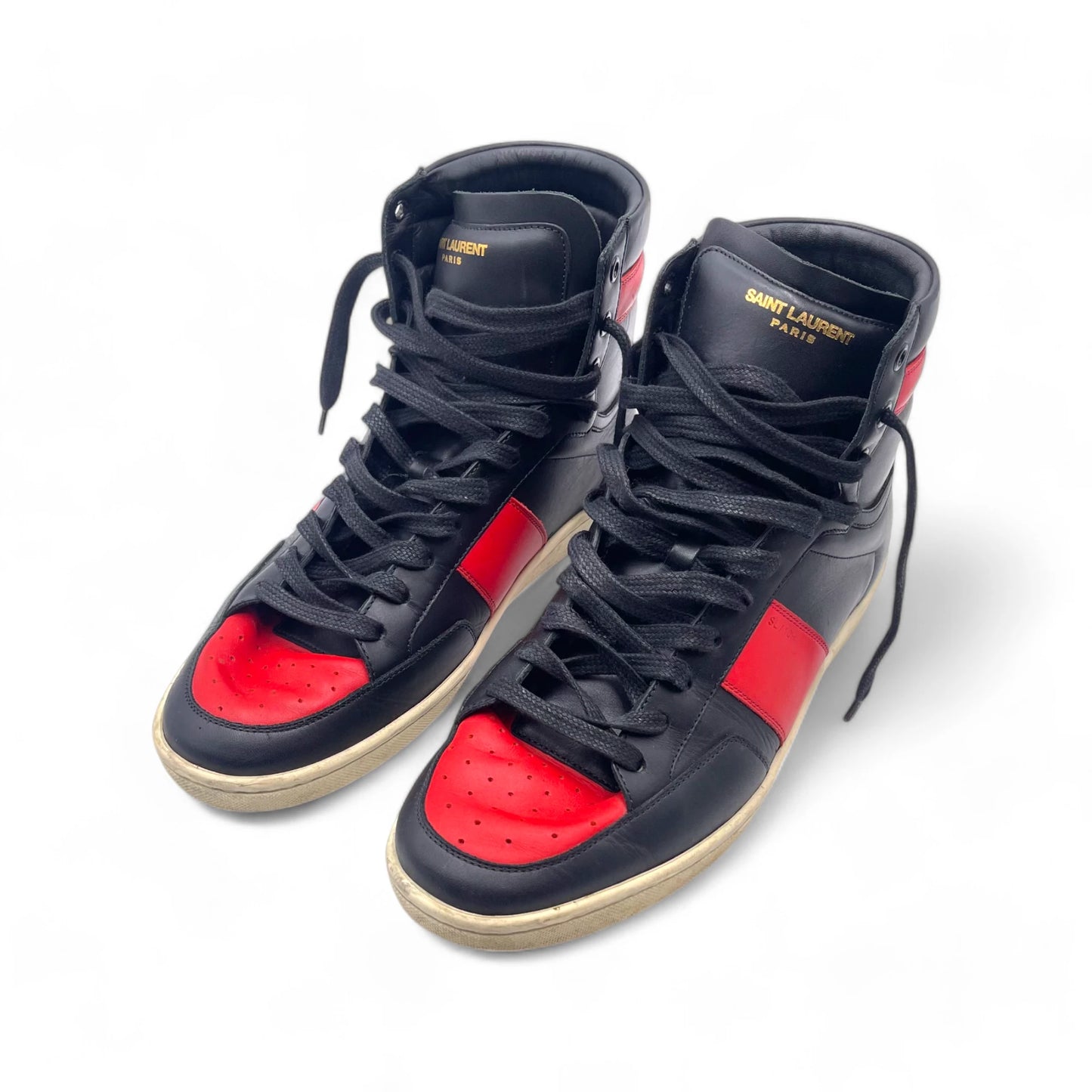 YSL Black Red Hi Top