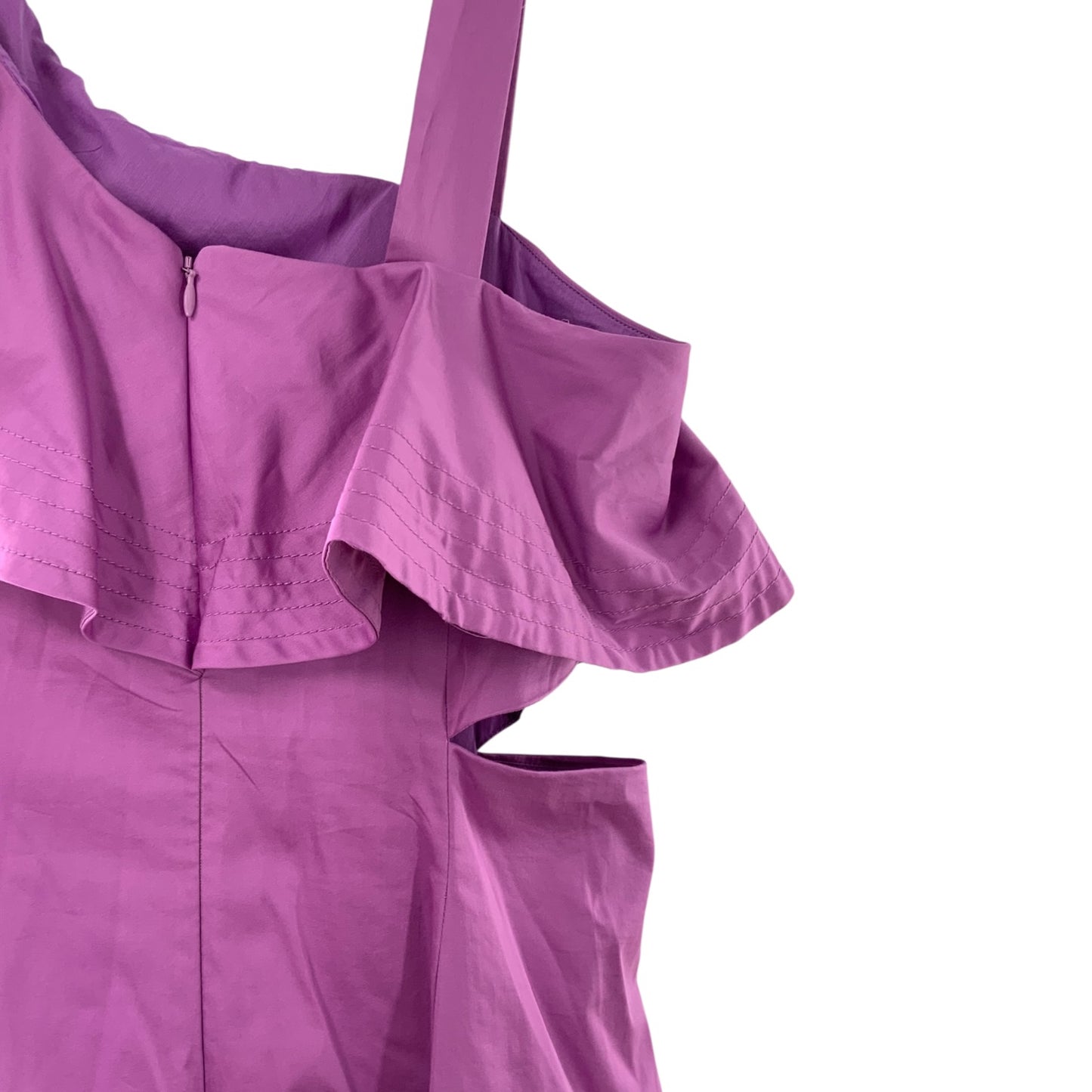 Veronica Beard Purple Frill Strap Dress