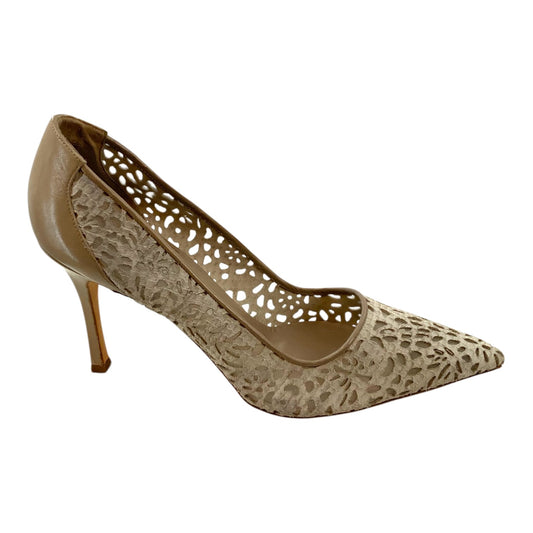 Manolo Blahnik Nude Lace Heels