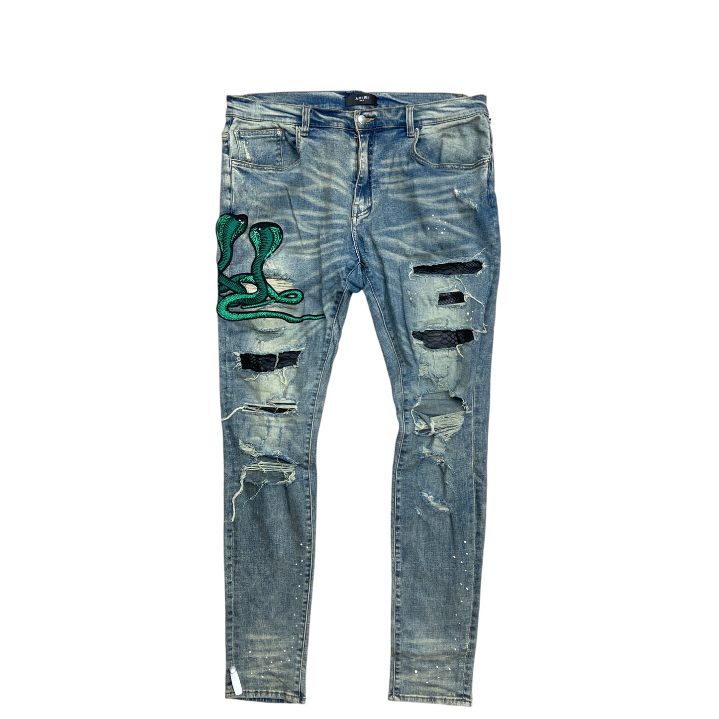 Amiri Art Snake Patch Jeans