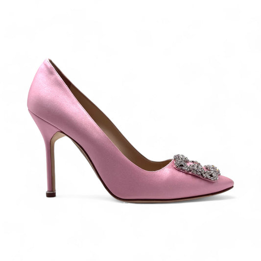 Manolo Pink Bejeweled Heels