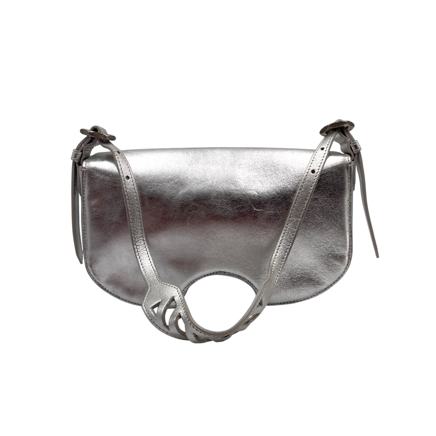 Off-White Silver Swiss Flap Shoulder Bag