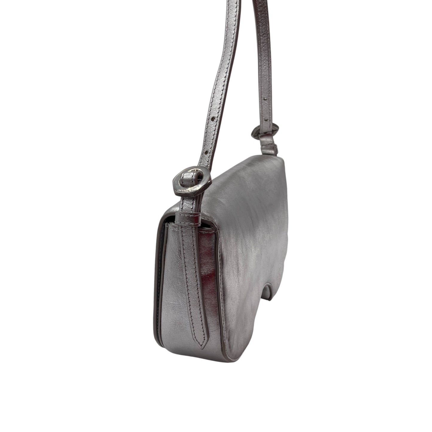 Off-White Silver Swiss Flap Shoulder Bag