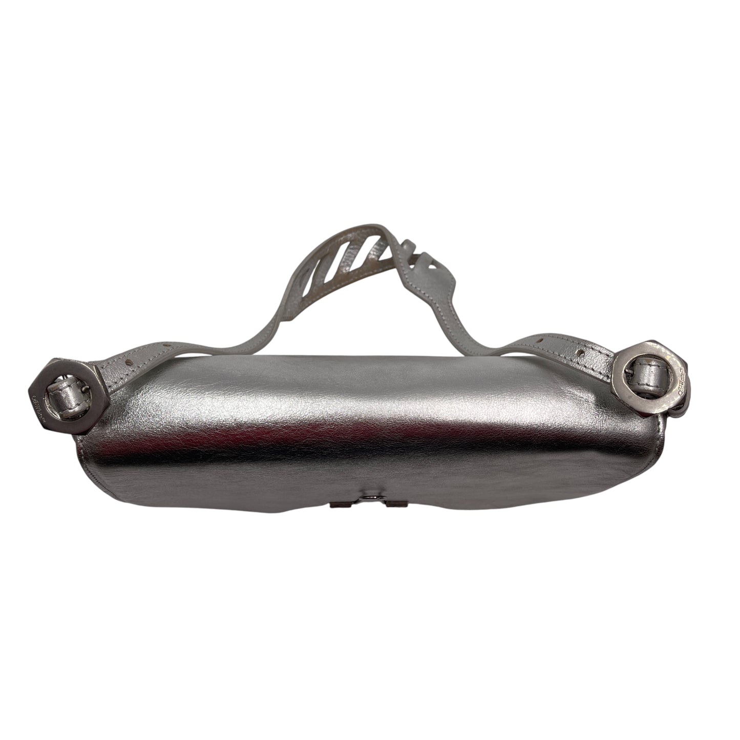 Off-White Silver Swiss Flap Shoulder Bag