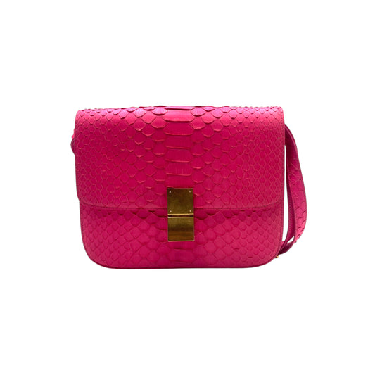 Celine Classic Box Pink Python Bag
