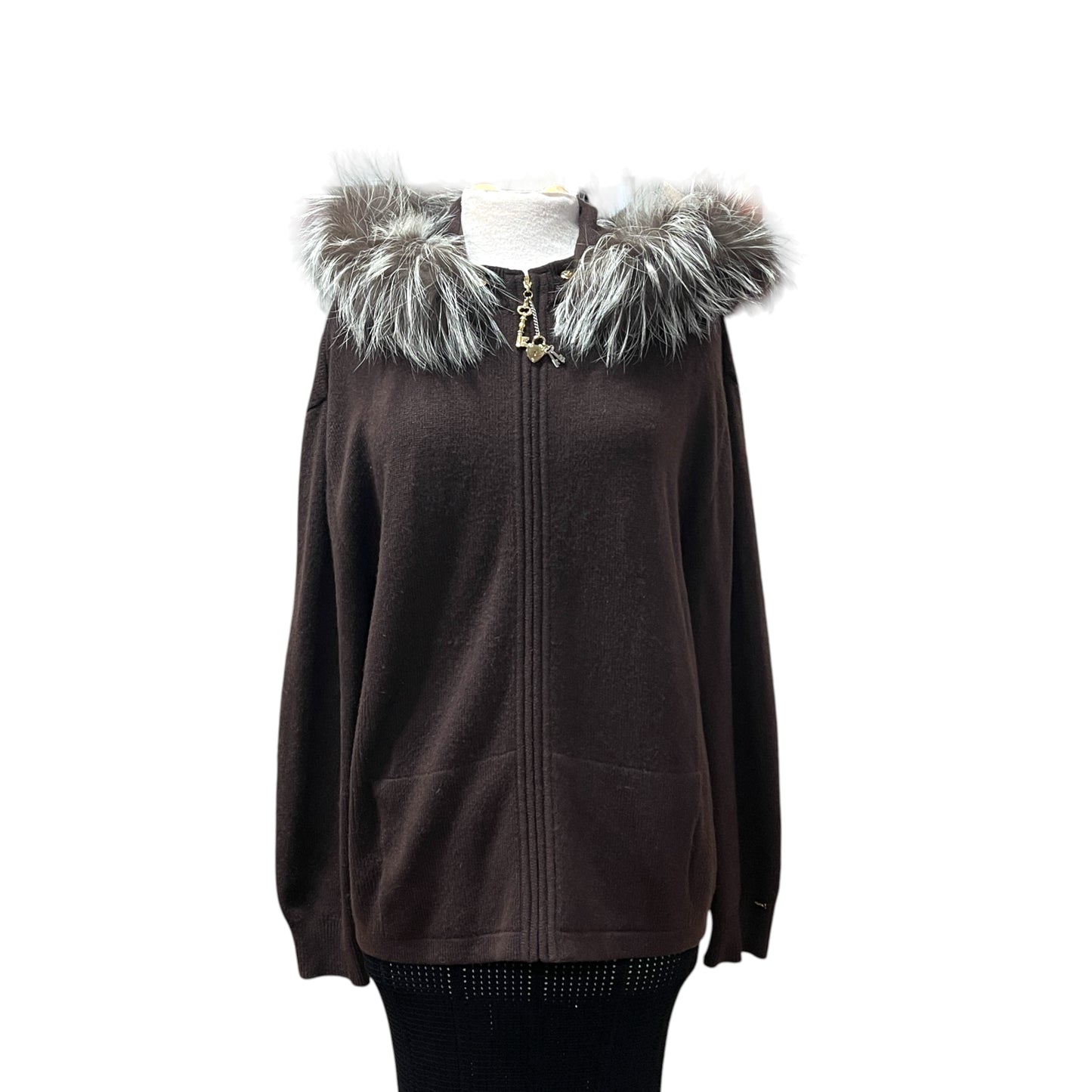 St. John Cashmere Fur Sweater