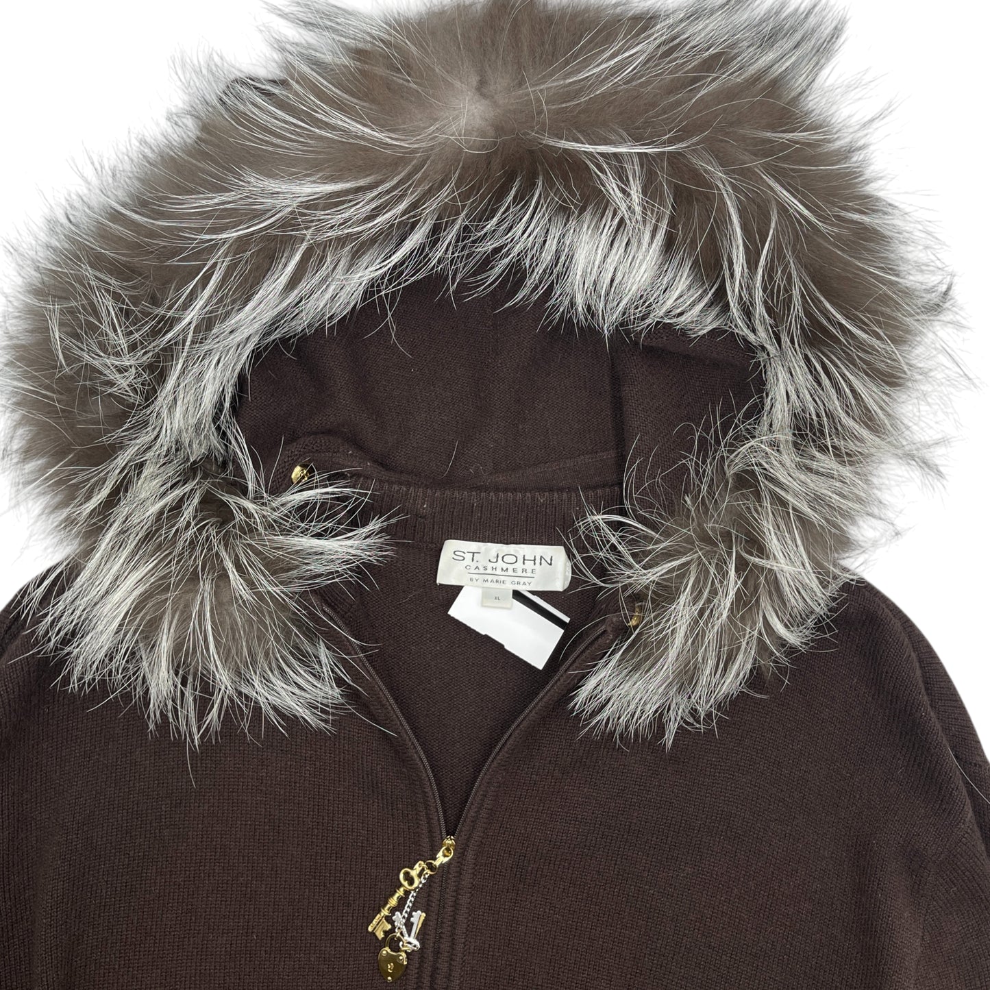 St. John Cashmere Fur Sweater