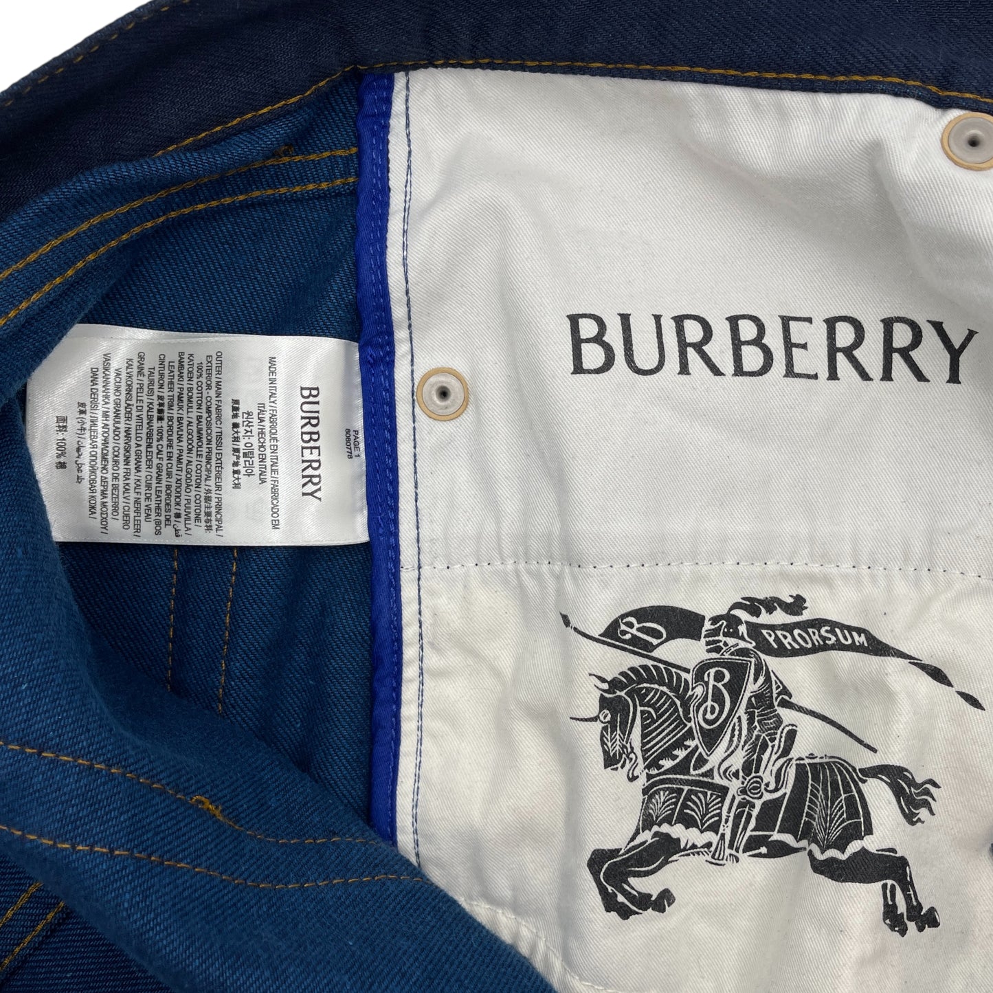 Burberry Denim Jeans Patterned Cuff