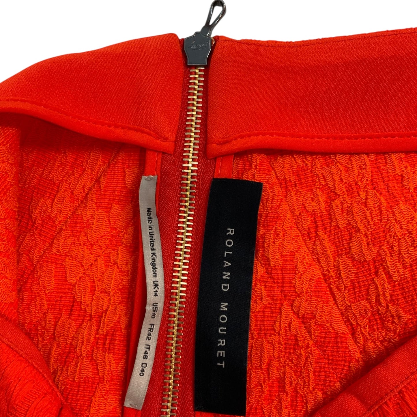 Roland Mouret Bright Orange Flare and Fitted Skirt