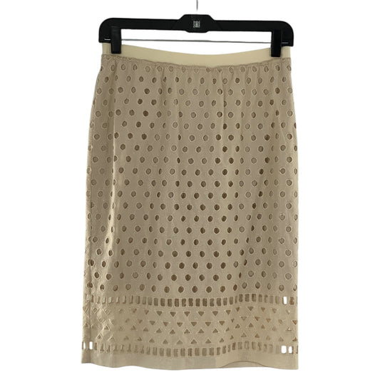 Red Valentino Ivory/Gold Tone Geometric Cutout Skirt