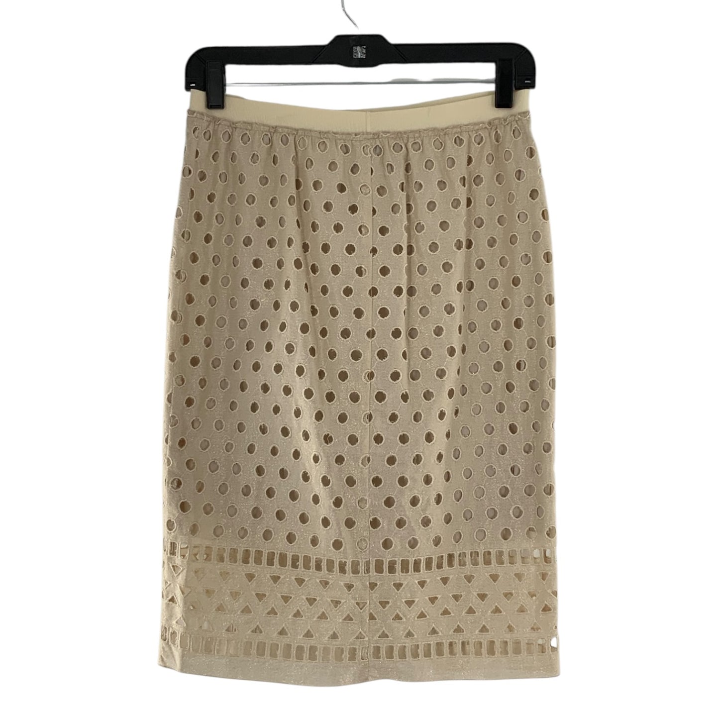 Red Valentino Ivory/Gold Tone Geometric Cutout Skirt