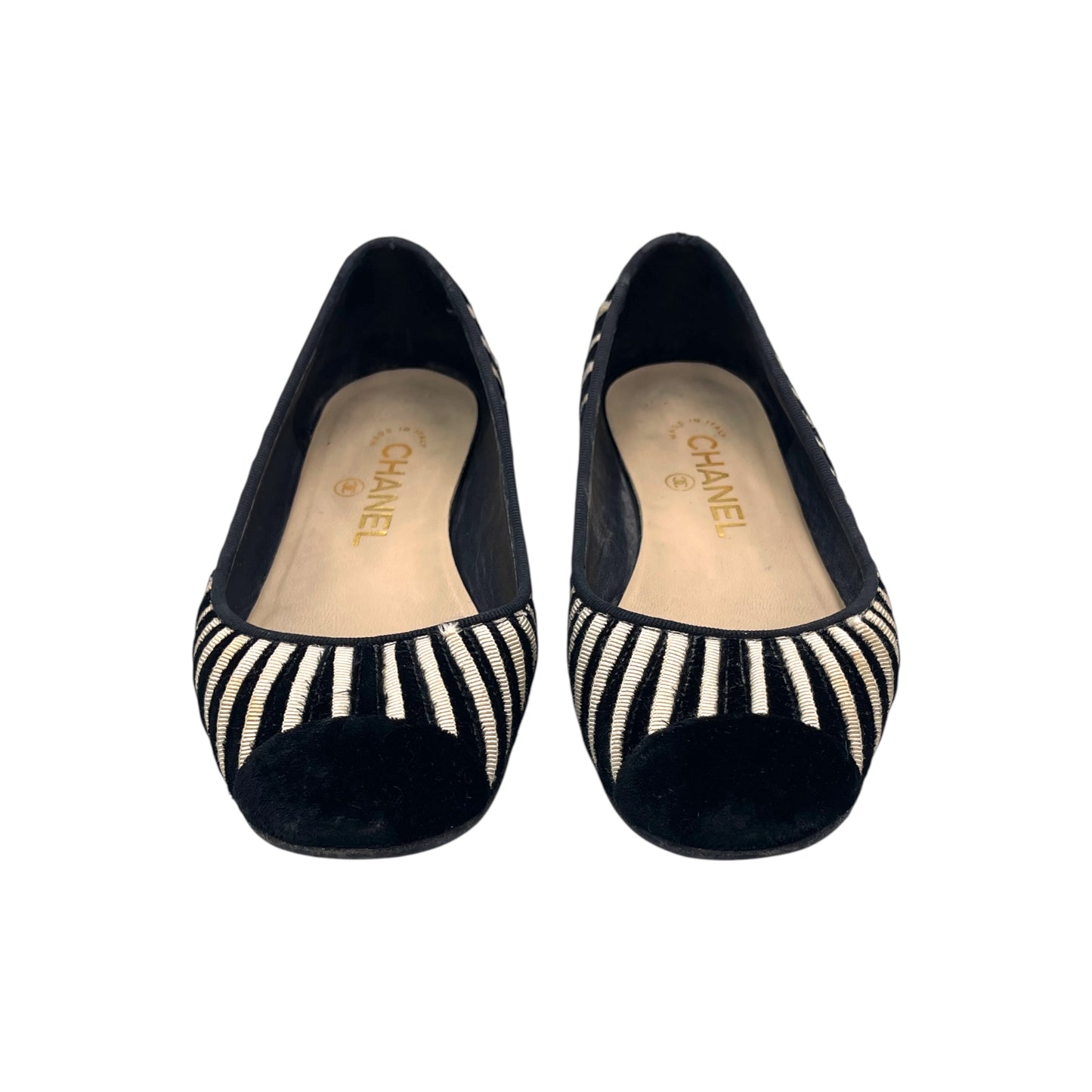 Chanel Velvet Ballet Flats