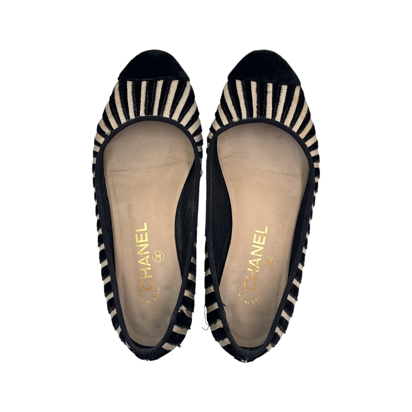 Chanel Velvet Ballet Flats