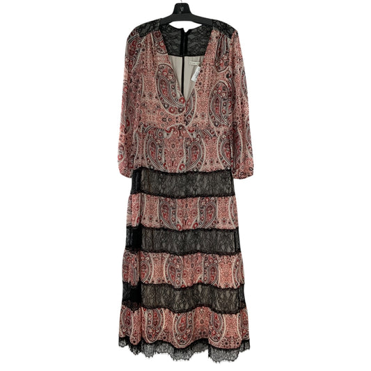 Alice + Olivia Paisley Print with Lace Detailing Maxi Dress