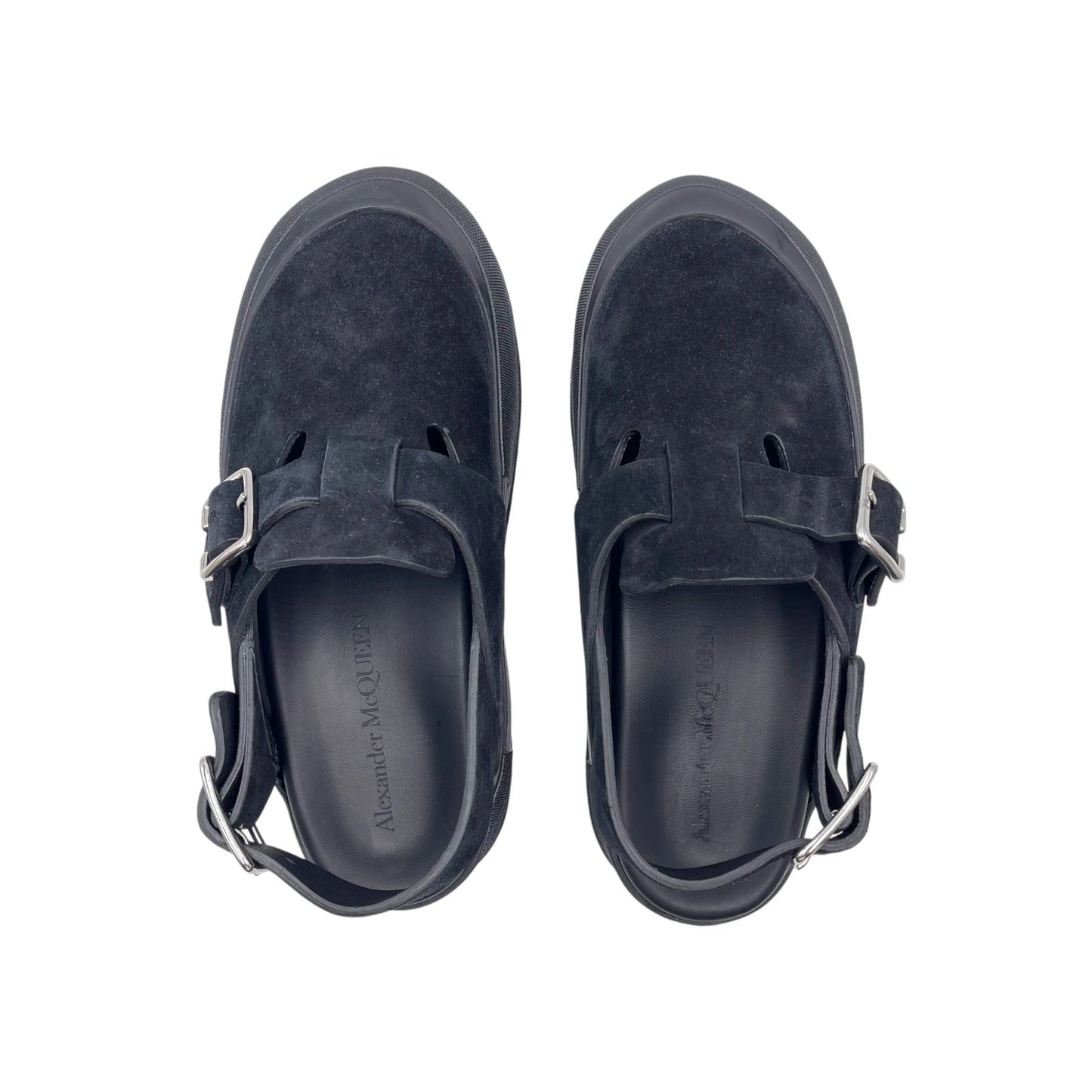 McQueen Suede Slingback Mules