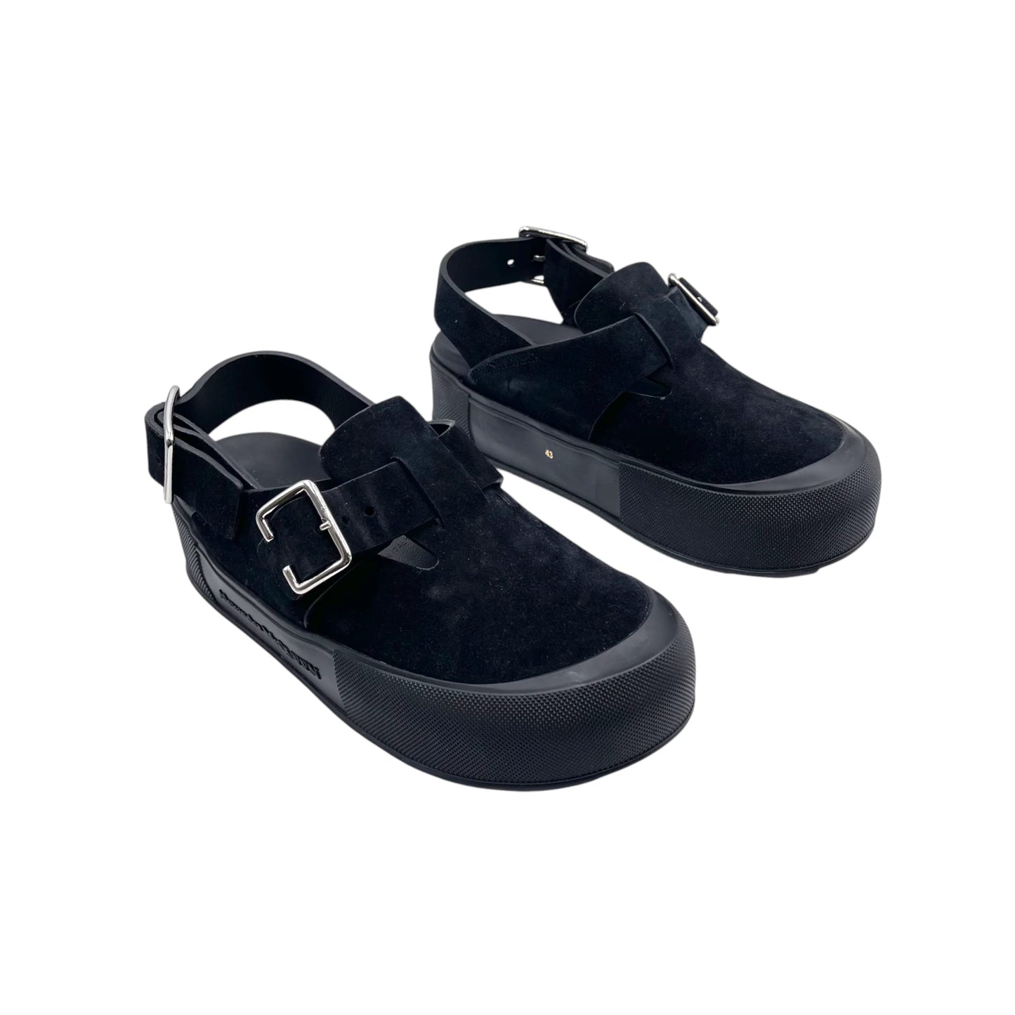 McQueen Suede Slingback Mules