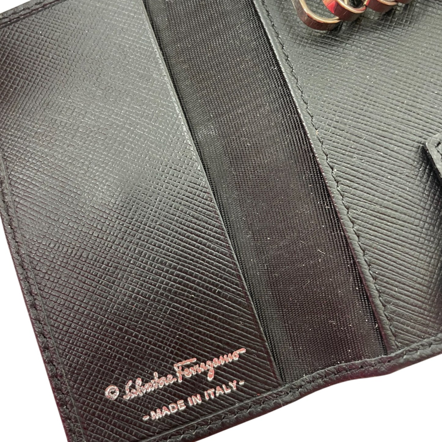Ferragamo Black Leather Key Case