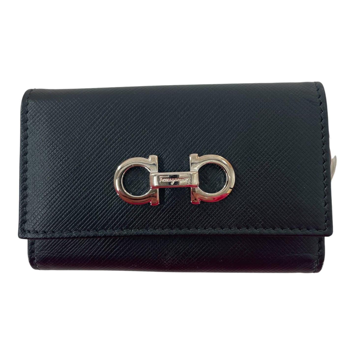 Ferragamo Black Leather Key Case