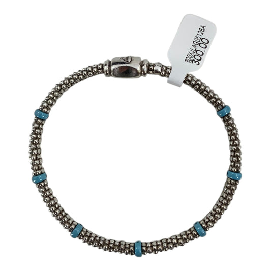 Lagos 925 Sterling Silver and Blue Ceramic Station Bracelet