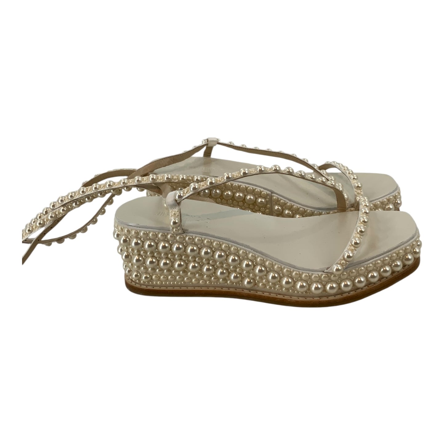 Jimmy Choo Pearl Detail Chunky Sandals