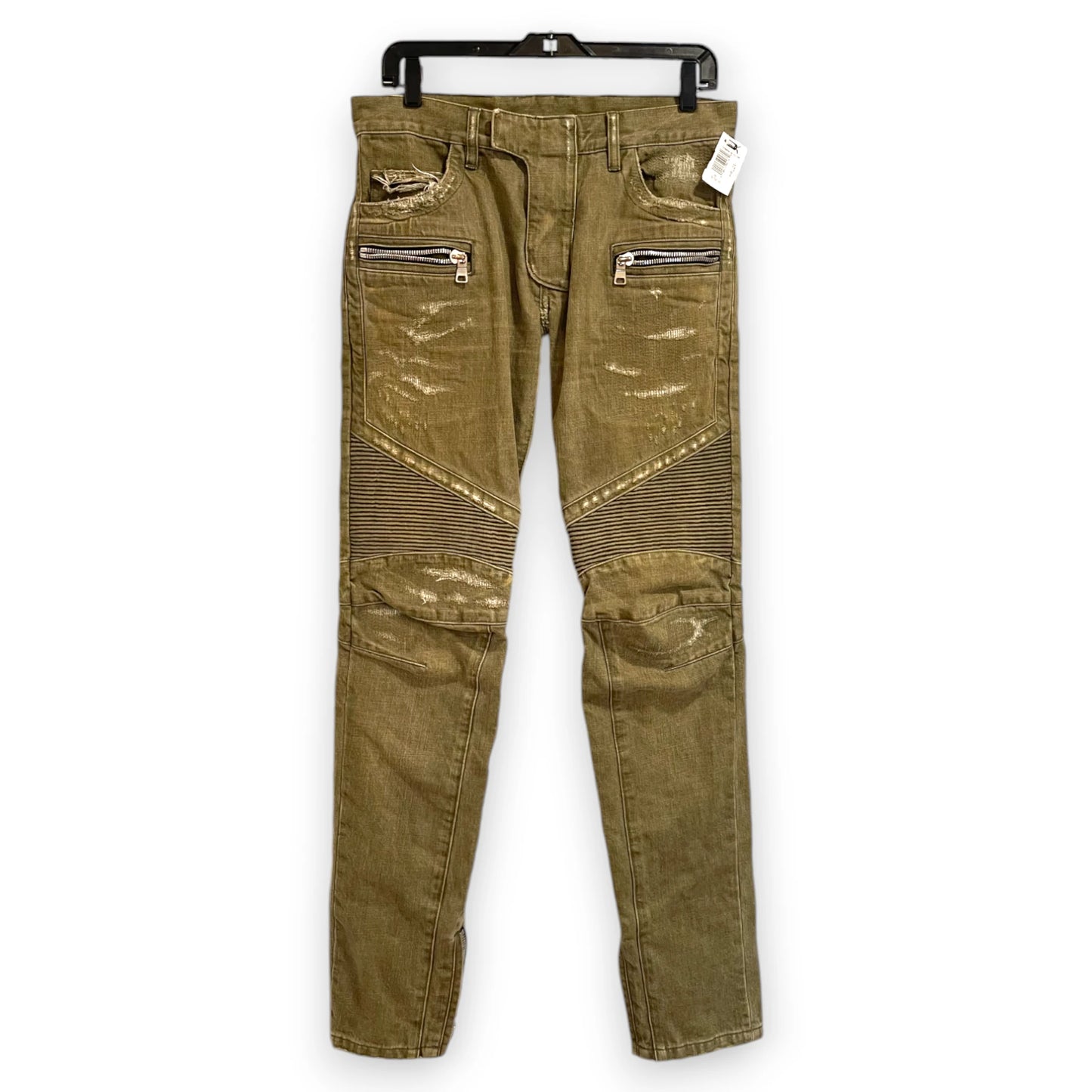 Balmain Olive Moto Jean Men’s 29