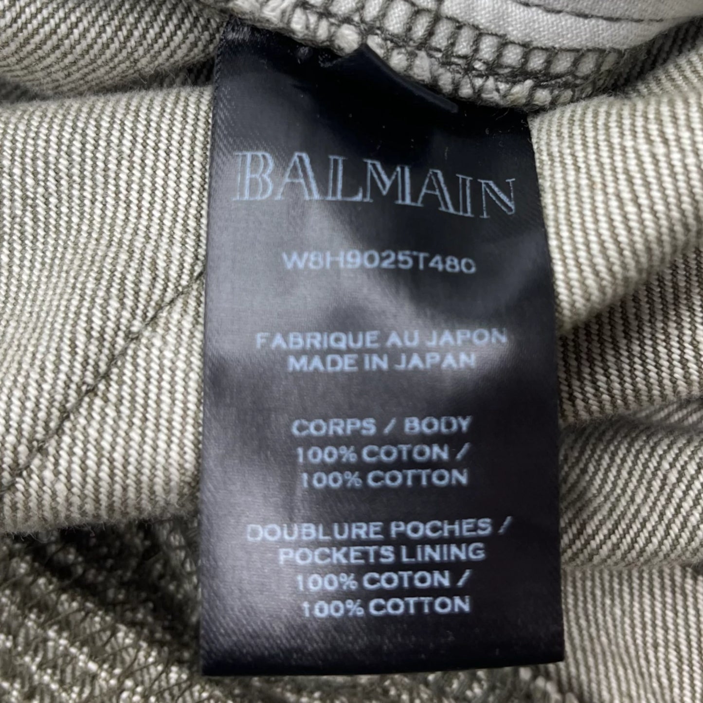 Balmain Olive Moto Jean Men’s 29