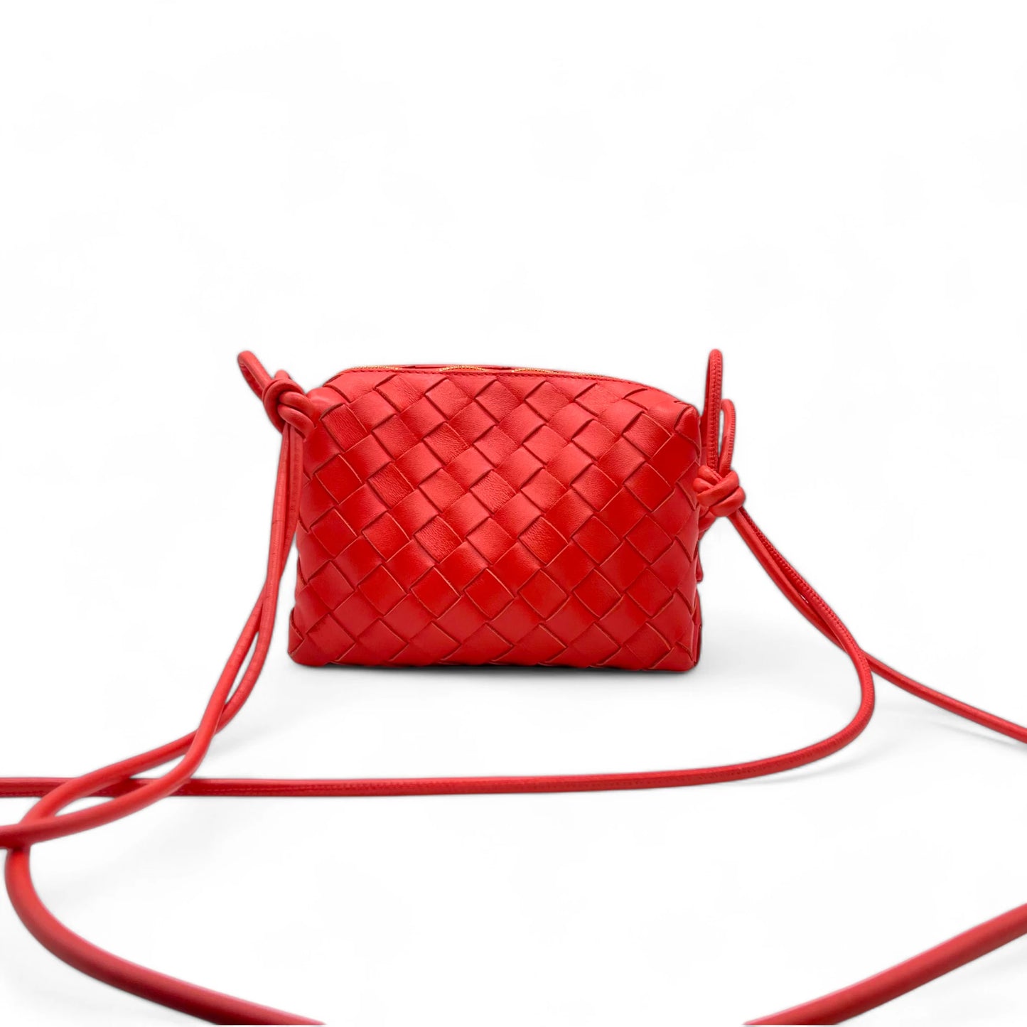 Bottega Red Intrecciato Loop Bag