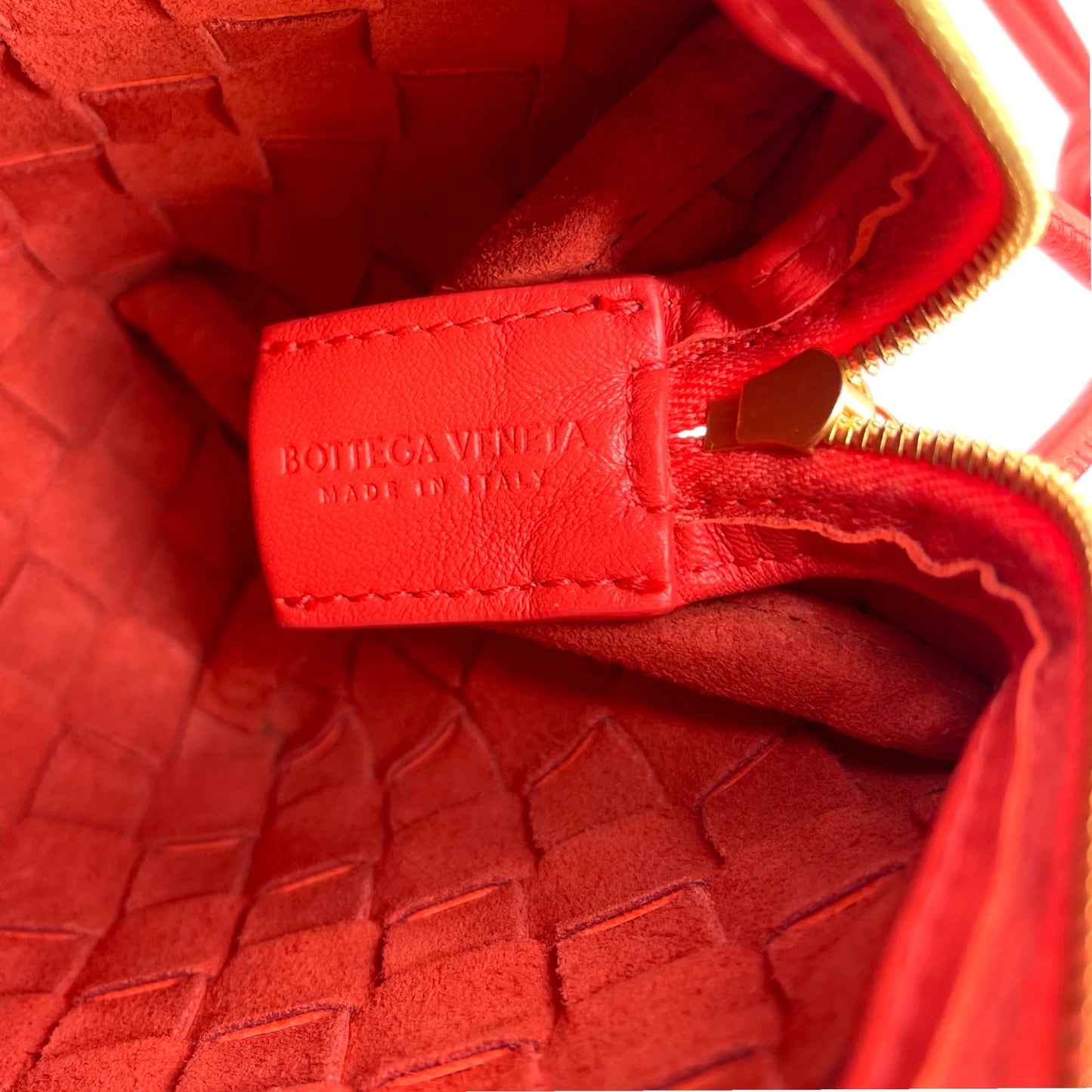 Bottega Red Intrecciato Loop Bag