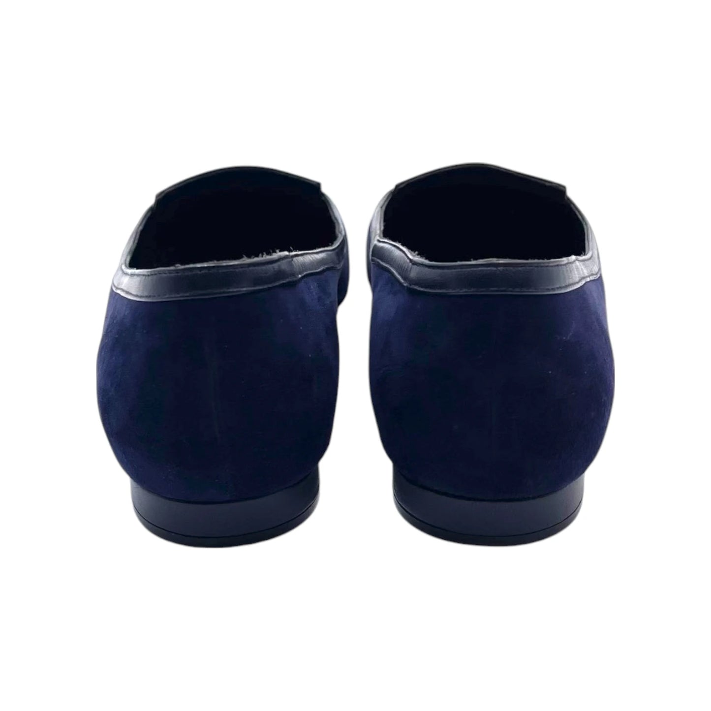 Manolo Blahnik Navy Suede Leather Flat