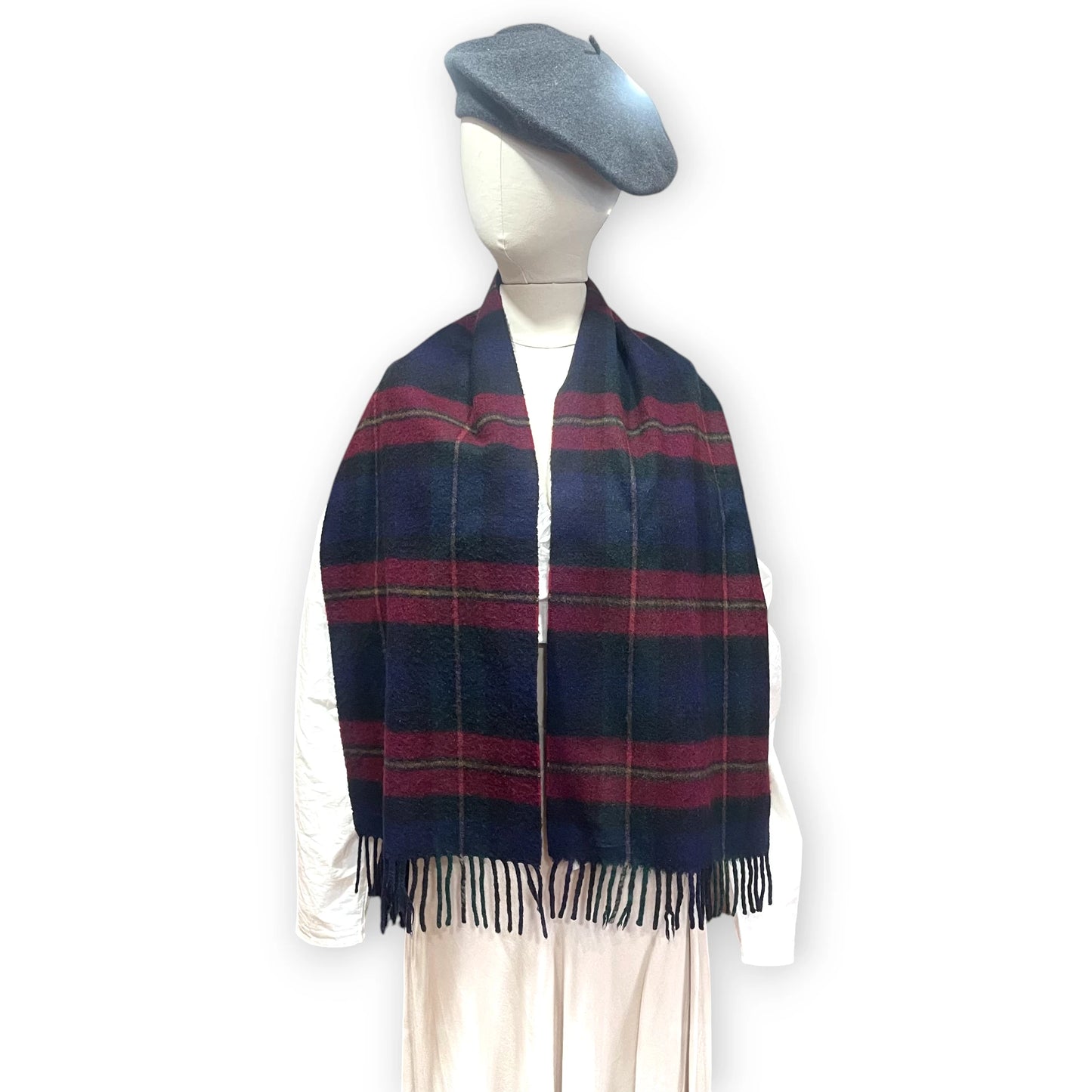 Burberry Blue Red Check Scarf