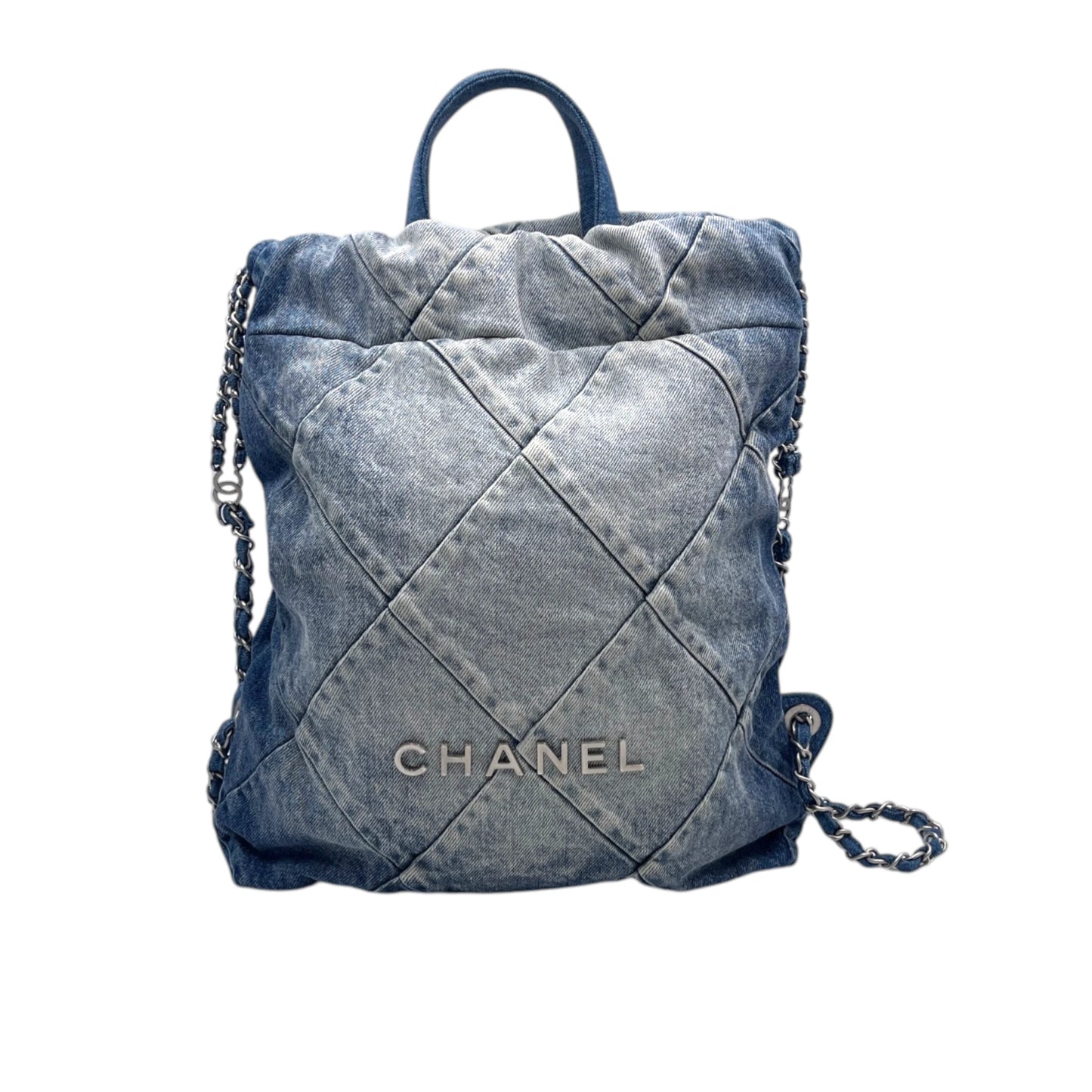 Chanel 22 Quilted Denim Backpack
