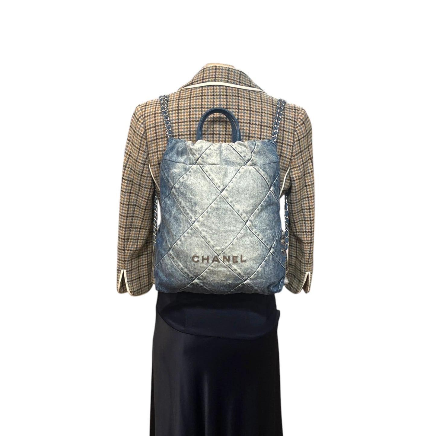 Chanel 22 Quilted Denim Backpack