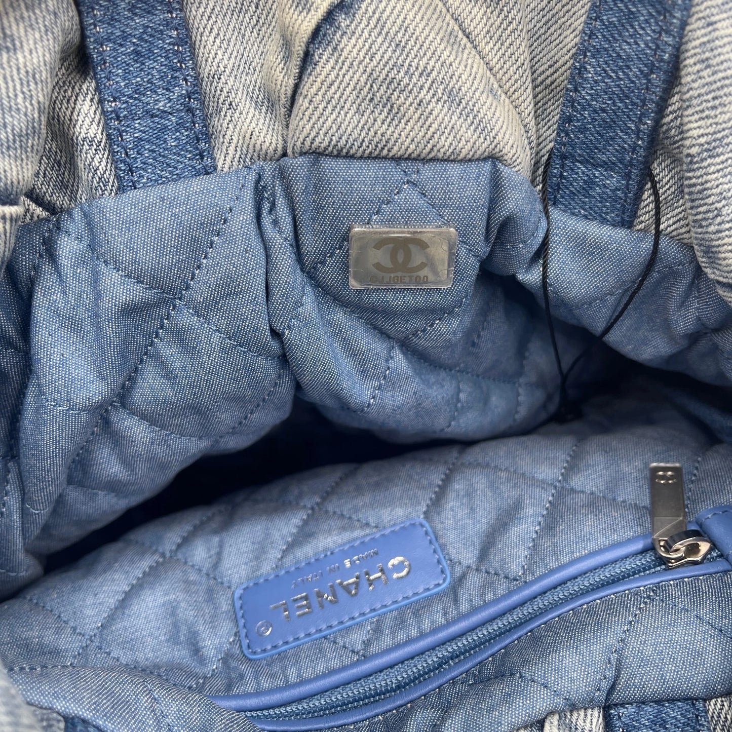 Chanel 22 Quilted Denim Backpack