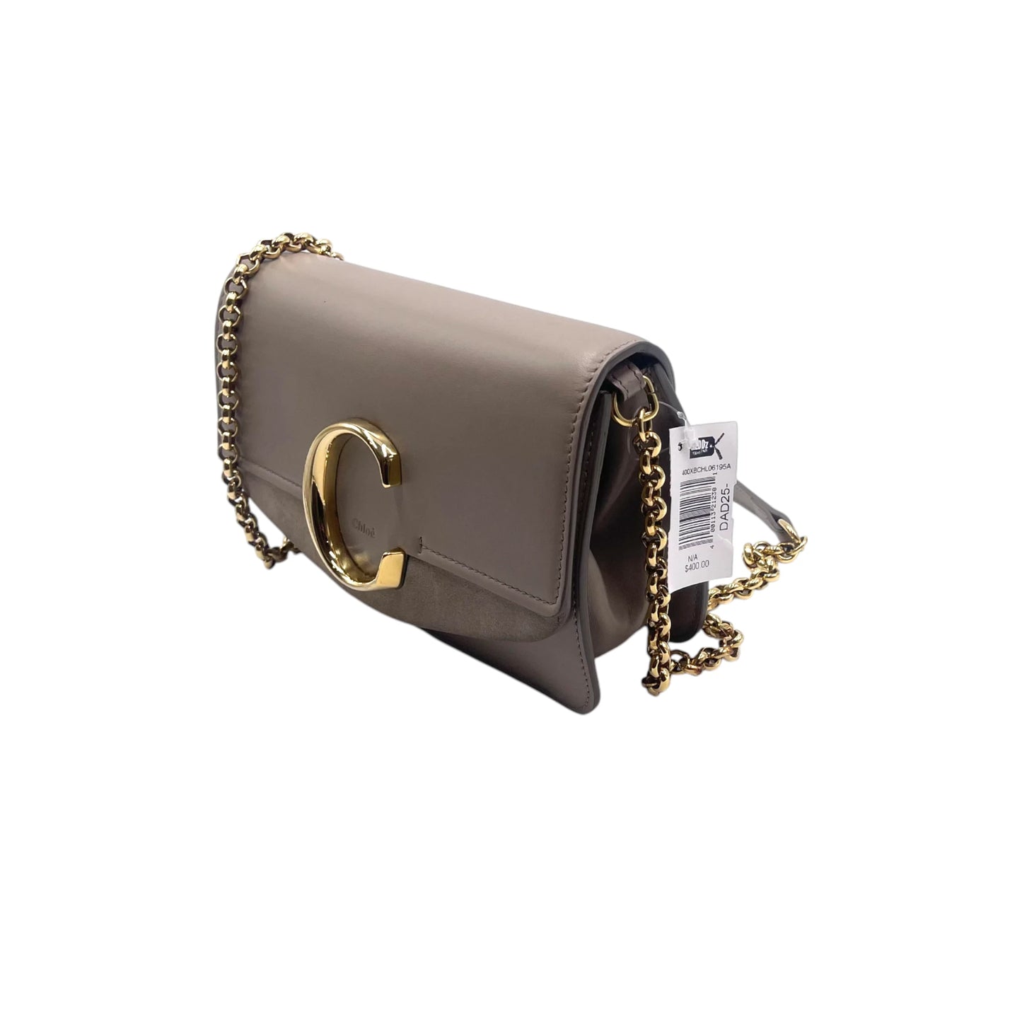 Chloé Calfskin Suede C Clutch Shoulder Bag