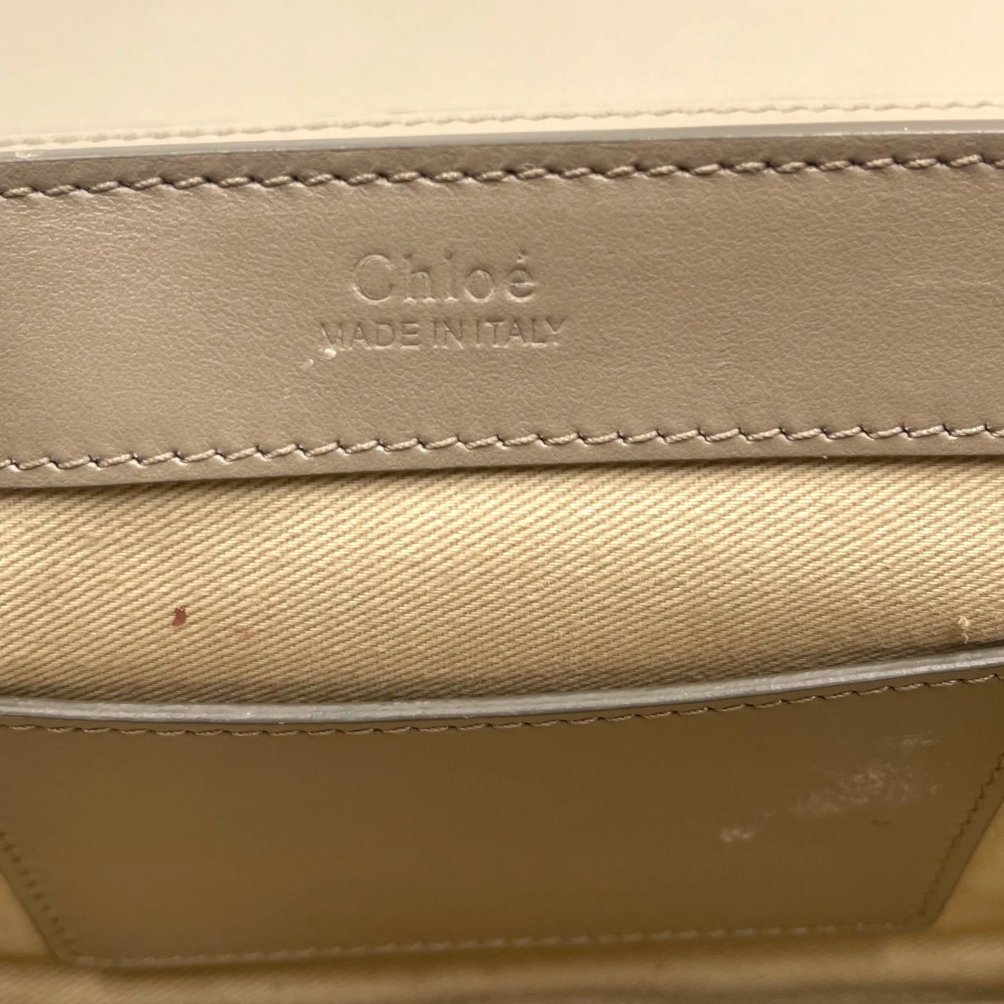 Chloé Calfskin Suede C Clutch Shoulder Bag