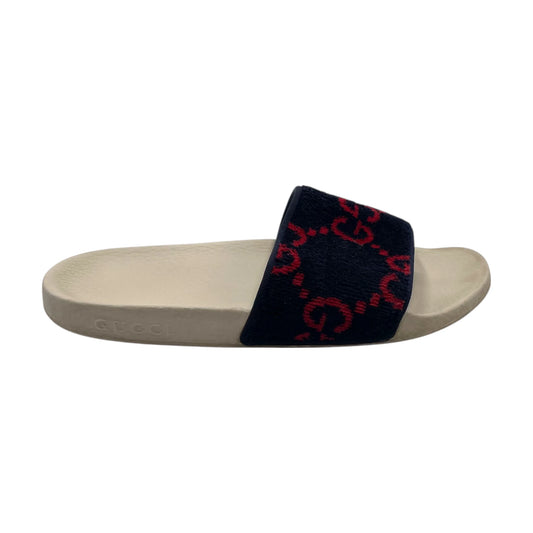 Gucci GG Velvet Blue/Red Women's Slide
